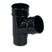 Round Downpipe 112.5° Branch Black