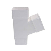 Square 112.5° Branch White Downpipe
