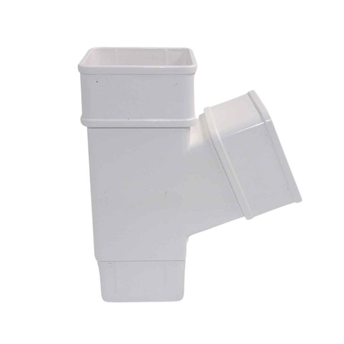 Square 112.5° Branch White Downpipe
