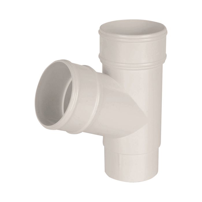Round Downpipe 112.5° Branch White