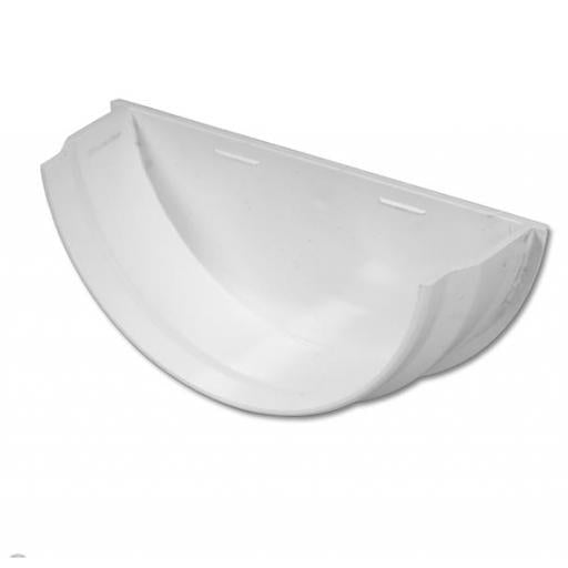 Half Round Internal Stop End White