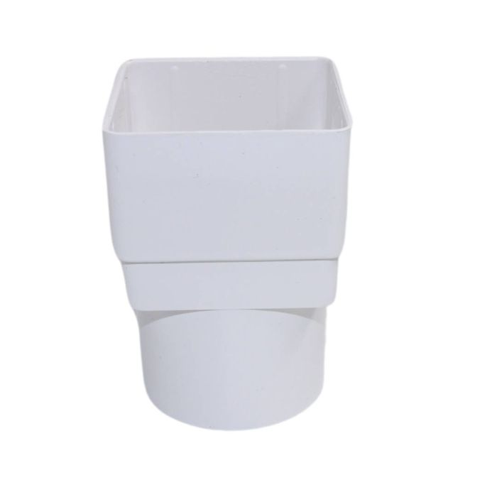 Square to Round Downpipe Adaptor White