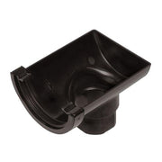 Half Round Stop End Outlet Black