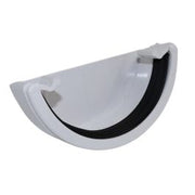 Half Round External Stop End White