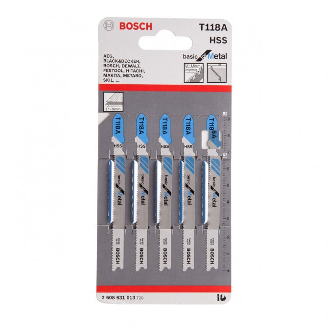 Jigsaw Blades for Metal Cutting (Bi-Metal, 5 Pack)