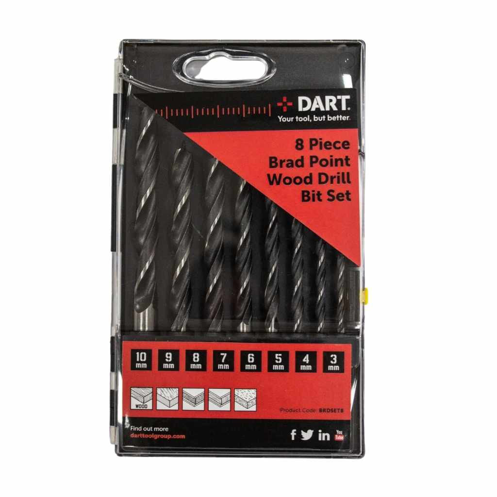 Dart Brad Point Wood Drill Set (8pc)