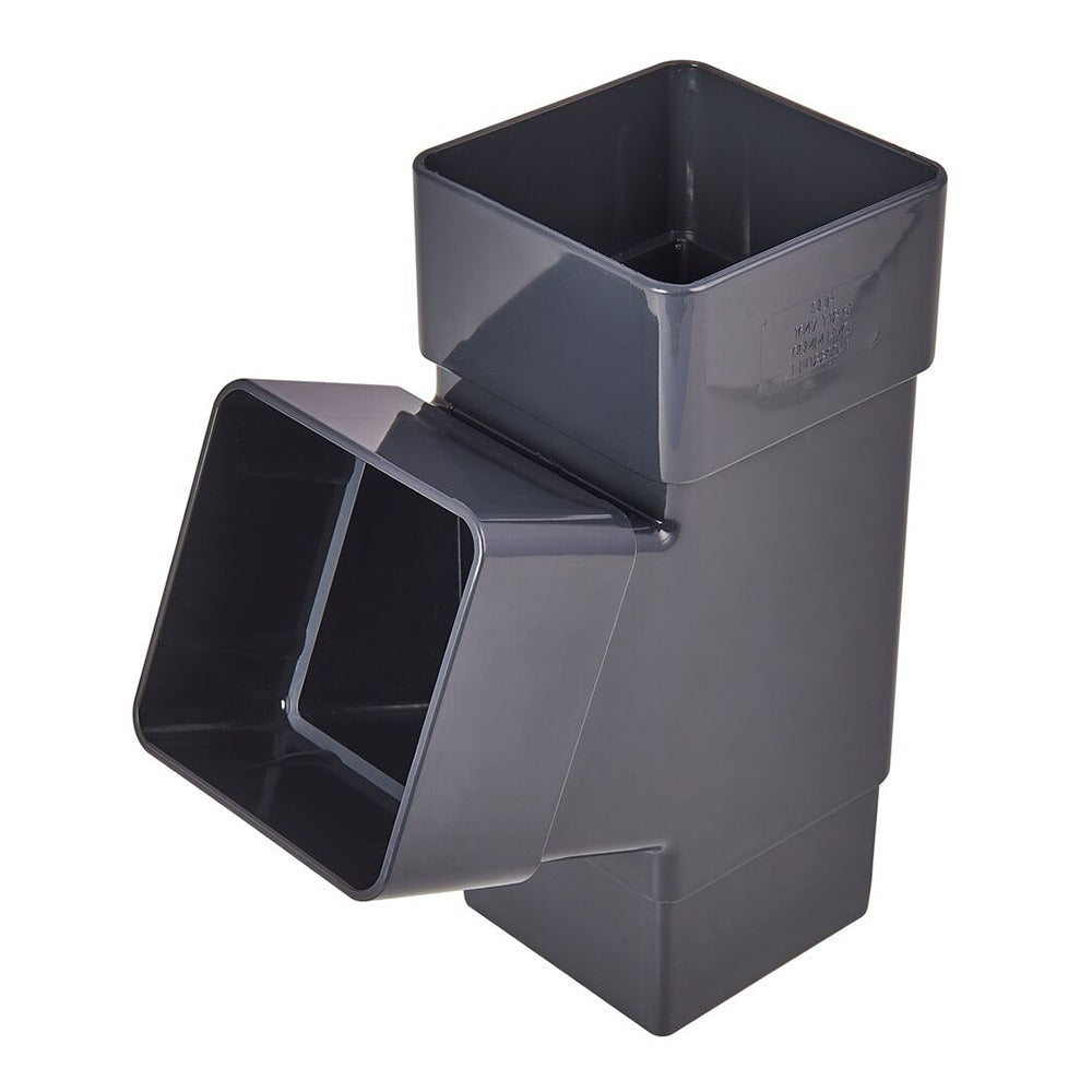 Square Downpipe 112.5° Y Branch Black