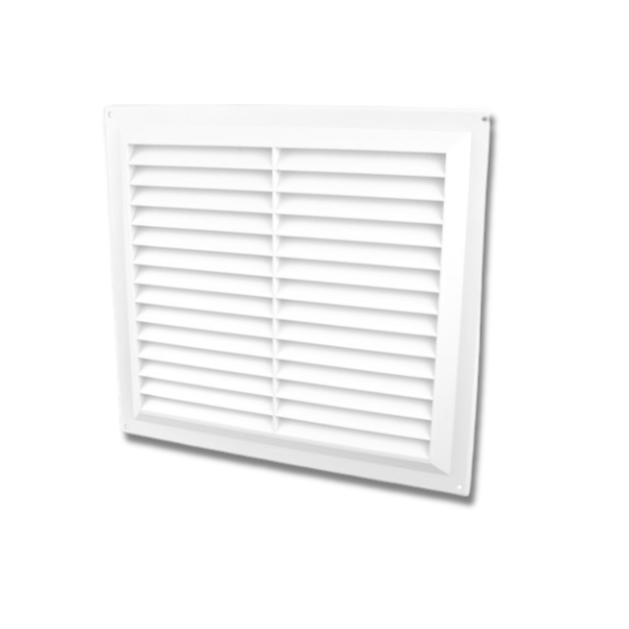 Plastic Vent White Louvre 9" x 9" with Fixed Fly Screen